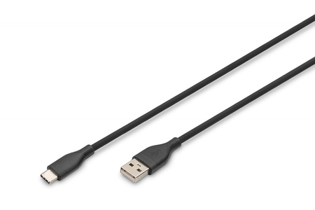 DIGITUS USB-C Silicone charging cable USB-A - USB-C 2m USB 2.0 60W black