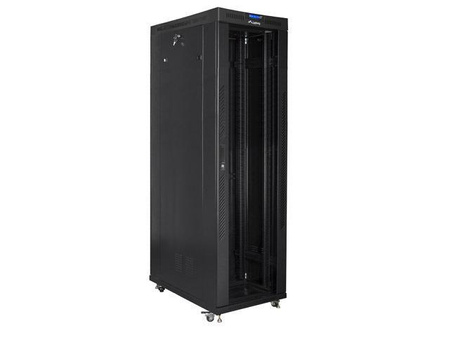 LANBERG szafa Rack stojąca 19/42U 600x1200 czarna drzwi szklane LCD flat pack