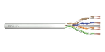 Kabel teleinformatyczny patchcordowy DIGITUS kat.6, U/UTP, linka, AWG 26/7, LSOH, 100m, szary, karton
