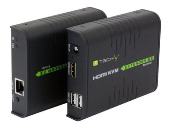 TECHLY KVM Extender HDMI + USB (mysz, klawiatura) po skrętce Cat5/5e/6 do 120m