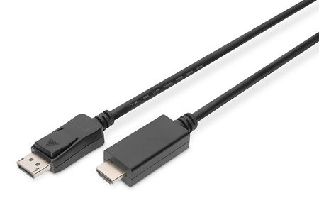 Kabel adapter DIGITUS DisplayPort 1.2 4K 60Hz UHD Typ DP/HDMI A M/M czarny 1m