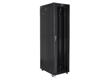 Szafa instalacyjna Rack stojąca 19" 47U 800x1000 czarna drzwi szklane LCD Lanberg (flat pack)