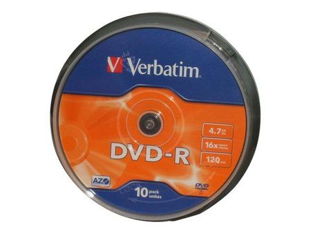 VERBATIM 43523 Verbatim DVD-R cake box 10 4.7GB 16x matte silver