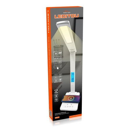 Lampa biurkowa LED z ładowarką indukcyjną LEDITOU MT222 (Biała)