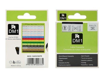 QOLTEC Tape for DYMO D1 40913 9mm x 7m White / Black overprint