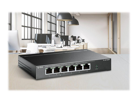 TP-LINK TL-SF1006P 6-Port 10/100Mbps Steel Desktop Switch with 4-Port PoE+ 67W PoE budget (P)