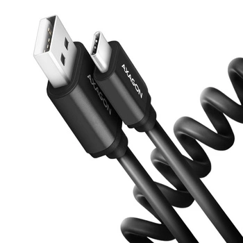 BUCM-AM10TB Kabel Twister USB-C - USB-A, 0,6m, USB 2.0, 2.4A, ALU, PVC Czarny