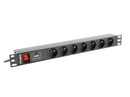 Listwa zasilająca Lanberg do RACK 1U 16A PDU 7x PL 2m czarna