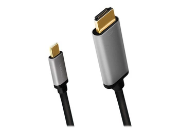 LOGILINK CUA0101 Kabel USB typu C C/M na HDMI/M 4K aluminium czarny/szary 1.8m