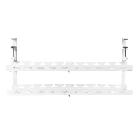 MACLEAN ORGANIZER PODBIURKOWY NA KABLE, MAX. OBCIĄŻENIE 5KG, MAX. 728MM, 2 POZIOMY, BIAŁY MC-102 W