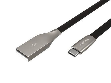 NATEC Kabel USB-C/A 2.0 1m prati 1m czarny metal