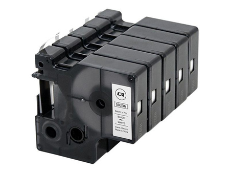 QOLTEC Tape for DYMO D1 43613 6mm x 7m White / Black overprint