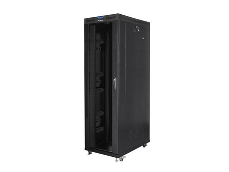 Szafa instalacyjna Rack stojąca 19" 42U 800x1200 czarna drzwi szklane LCD Lanberg (flat pack)