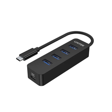 HUB USB-C Unitek H1117B 4xUSB-A 3.1, aktywny, 10W 