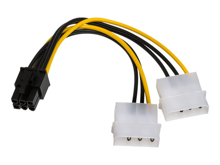 AKYGA Adapter z kablem AK-CA-13 2x Molex m / PCI-E 6 pin f 15cm