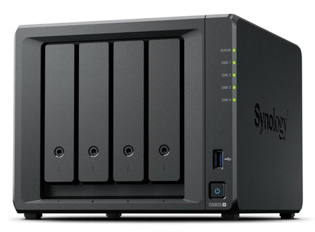 NAS Synology DS925+; Tower; 4x (3.5" SATA HDD); AMD Ryzer V1500B; 4 GB DDR4 ECC SODIMM (max. 32GB)