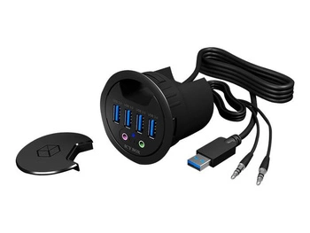 ICY BOX IB-HUB1403A Hub do Biurka 4x USB 3.0 audio input/output