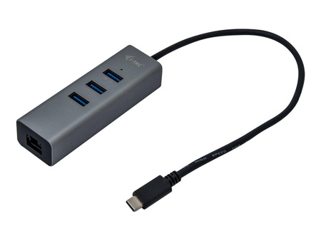 ITEC C31METALG3HUB i-tec USB C Metal 3 port HUB Gigabit Ethernet 1x USB C do RJ-45 3x USB 3.0 LED