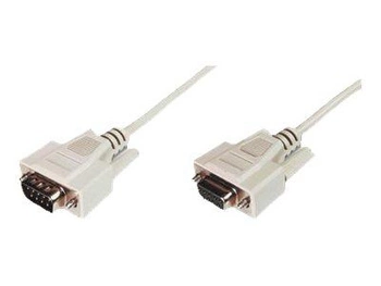 ASM AK-610203-100-E ASSMANN Kabel przedłużający RS232 1:1 Typ DSUB9/DSUB9 M/Ż beżowy 10m