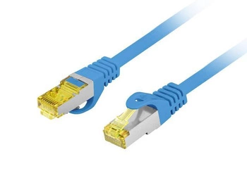 LANBERG Patchcord Kat 6A S/FTP LSZH CU 5M Niebieski Fluke Passed