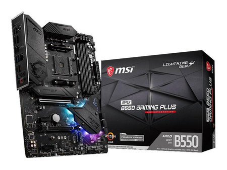 MSI MPG B550 GAMING PLUS ATX MB AMD AM4 DDR4 up to 128GB PCIe 4.0/ 3.0/ 2.0 x16 slot 6xSATA 6Gb/s