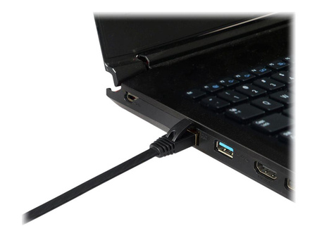 EDIMAX FTP AWG32 Bare copper Flat Patch cord 1M Black