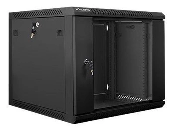 LANBERG WF01-6609-10B Lanberg szafa wisząca rack 19 9U 600x600mm czarna (drzwi szklane)
