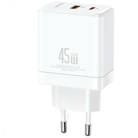Ładowarka sieciowa USB-C+USB-A 45W GaN PD 3.0 
