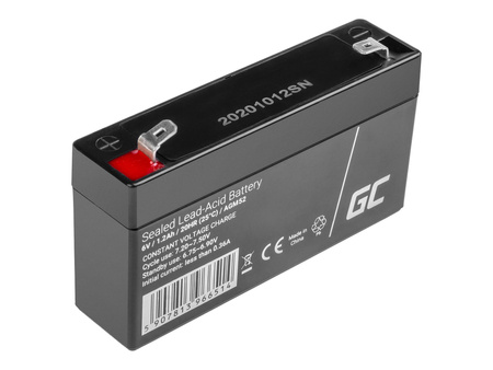 GREEN CELL Battery AGM 6V 1.2Ah