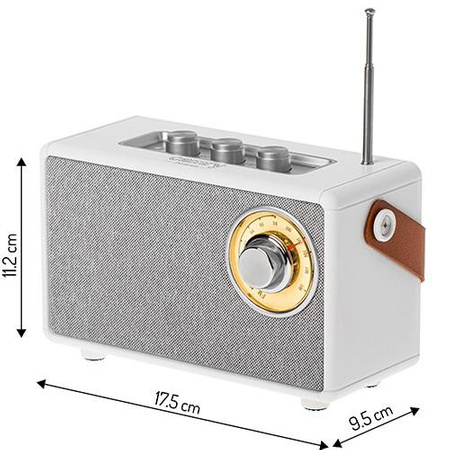 Głośnik Bluetooth CR1902 FM USB-C biały