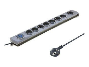 QOLTEC 50167 Qoltec Listwa antyprzepięciowa Quick Switch 8 gniazd szara 1,8m