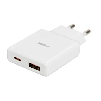 IBOX Wall charger C-43 SLIM PD30W USB A+C WHITE