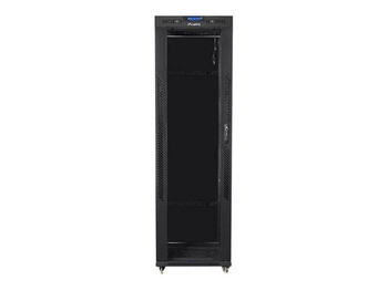 LANBERG free standing rack 19inch cabinet 42U 600x800 glass door LCD flat pack black