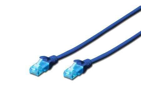 DIGITUS DK-1512-0025/B Digitus Kabel patch cord UTP, CAT.5E, niebieski, 0.25m, 15 LGW
