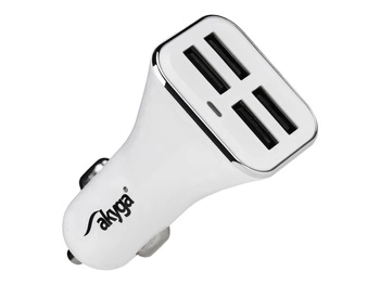 AKYGA Ładowarka samochodowa 12/24V AK-CH-09 34W 4x USB-A 5V / 6.8A biała