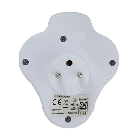ESPERANZA ROZGAŁĘŹNIK ELEKTRYCZNY 2 GN. USB-C USB-A WŁ. BIAŁY ELK311W