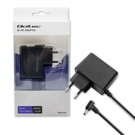 Zasilacz wtyczkowy Qoltec 10.5W | 5V | 2.1A | 3.5*1.35 