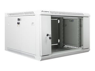 LANBERG WF01-6606-10S Lanberg szafa wisząca rack 19 6U 600x600mm szara (drzwi szklane)