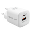 QOLTEC ŁADOWARKA SIECIOWA 35W GAN ULTRA | 5-20V | 2.25-3A | 1 X USB TYP C PD | 1 X USB | BIAŁA