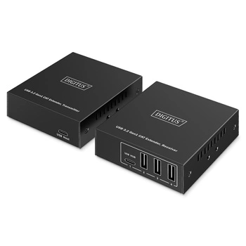 Przedłużacz/Extender DIGITUS USB 3.1 Gen1 po skrętce kat.6A do 100m, 3x USB-A, 1x USB-C do 5Gbps, 1xRJ45 (Gigabit Ethernet) (zestaw)