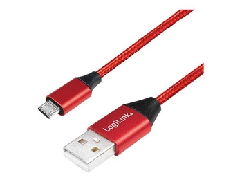 LOGILINK CU0151 LOGILINK - Kabel USB 2.0, USB-A męski do micro-USB męski, czerwony, 0,3 m