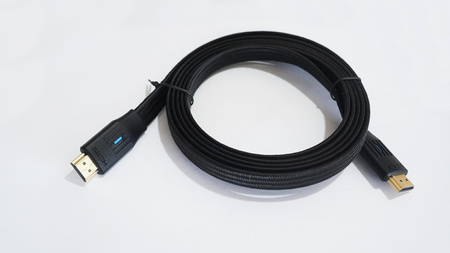 Kabel HDMI v 2.1 płaski 2m czarny 