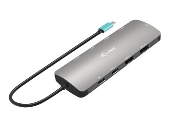 I-TEC USB-C Metal Nano Dock 2x HDMI 1x GLAN 2x USB 3.2 2x USB 2.0 1x USB-C 3.2 Gen.1 Data 1x USB-C 100W PD