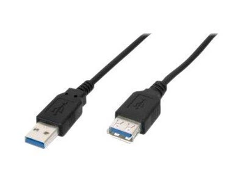 ASM AK-300203-018-S ASSMANN Kabel przedłużający USB 3.0 SuperSpeed Typ USB A/USB A M/Ż czarny 1,8m