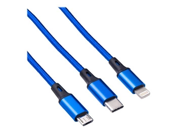 AKYGA Kabel USB AK-USB-27 USB A m / micro USB B m / USB type C m / Lightning m 1.2m