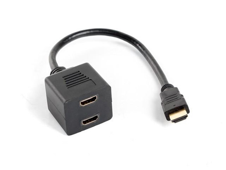 LANBERG AD-0019-BK Lanberg adapter HDMI-AM->HDMI-AF x2 splitter 20cm