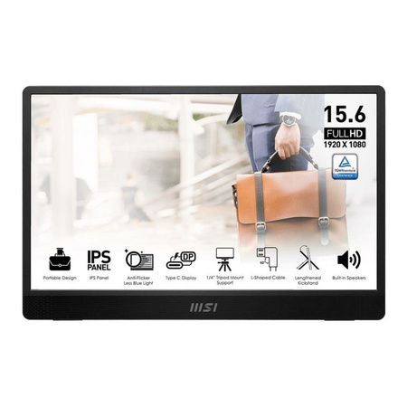 MSI PRO MP161 E2U 15.6inch FHD 60Hz 250cd/m2 4ms miniHDMI 2xUSB tType C Speaker
