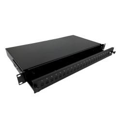 Alantec Przełącznica światłowodowa 24xSC simplex / 24xLC duplex 19" 1U z płytą czołową oraz akcesoriami montażowymi (dławiki, opaski), wysuwalna (FOP-1U-24SCS-C)