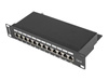 LANBERG PPF6-9012-B Lanberg Patch Panel 10, 12 port 1U, kat.6, czarny