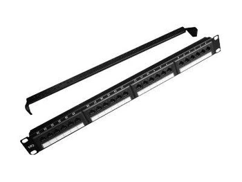 GEMBIRD NPP-C624CM-001 Gembird Patchpanel UTP 19 24/1U kat.6 z półką do organizacji kabli, czarny